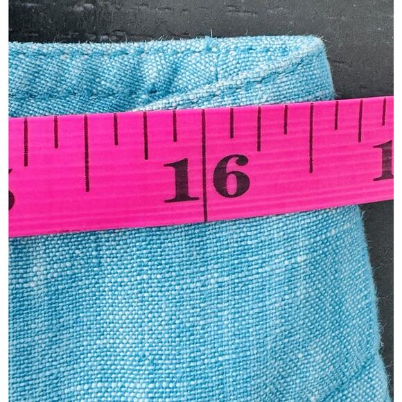 Tommy Bahama 100% Linen Turquoise Wide Leg Pants Waist 32” EUC Coastal Preppy - Picture 7 of 7